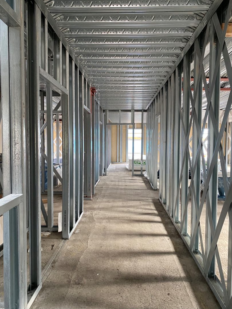 Commercial light gauge steel frame installation